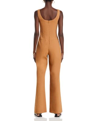 Isabel Wide Leg Stretch Linen Jumpsuit