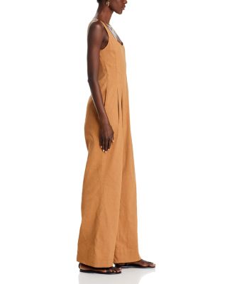 Isabel Wide Leg Stretch Linen Jumpsuit