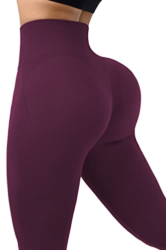 DOULAFASS Women Butt Lifting Leggings Seamless Scrunch Booty High Waisted Workout Yoga Pants (X-Large, 150-Black Tie Dye)