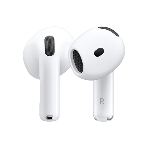 Apple AirPods 4 Wireless Earbuds, Bluetooth Headphones, with Active Noise Cancellation, Adaptive Audio, Transparency Mode, Personalized Spatial Audio, USB-C Charging Case, Wireless Charging, H2 Chip Daily Deal