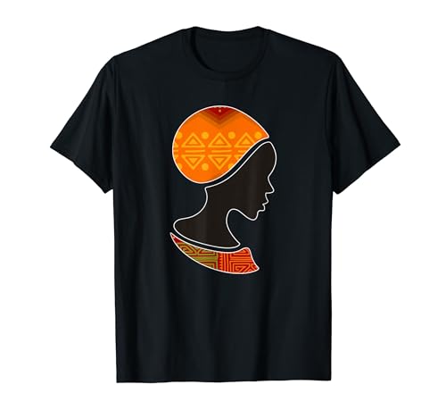 African Woman with Pattern inside, Black History T-Shirt