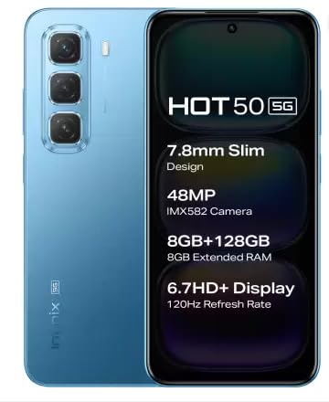 Infinix Hot 50 5G, Vibrant Blue (8GB, 128GB)