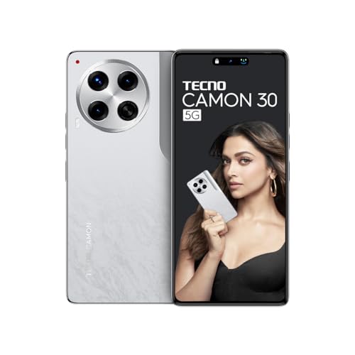 Tecno CAMON 30 5G (Uyuni Salt White, 8GB+256GB) | 100MP OIS Camera + 50MP Auto Focus Selfie | 6.78" LTPS AMOLED Display | MediaTek Dimensity 7020 | 5000mAh Battery & 33W Charger