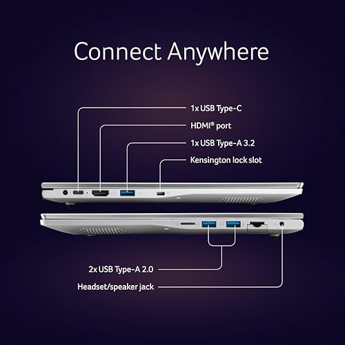 Acer Aspire Lite 12th Gen Intel Core i5-12450H Thin and Light Laptop (Windows11Home/16GB RAM/512GB SSD/MSO) AL15-52H, 39.62cm (15.6") IPS Full HD, Backlit Keyboard, Pure Silver, 1.7KG