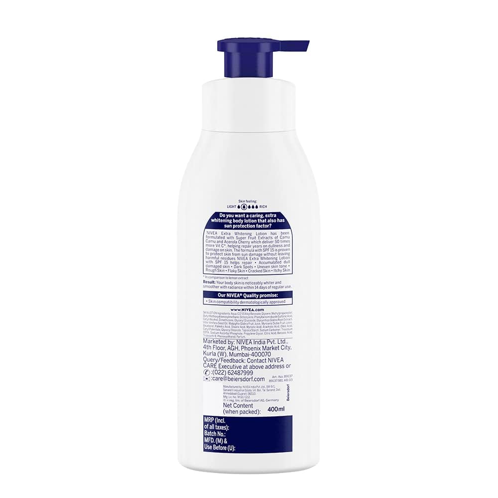 Nivea Body Lotion Natural Glow | Cell Repair Even Tone Complex & Vitamin C SPF 15 | 400ml (13.52 Fl OZ) Beauty