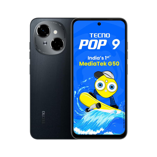 TECNO POP 9 (Startrail Black, 3GB+64GB) | IP54 Rated | IR Remote | Dual Speaker with DTS | 36 Month Lag Free Fluency | 15W Fast Charging Support | 5000 mAh Battery