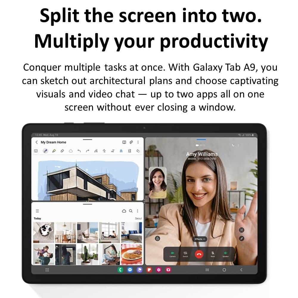 SAMSUNG Galaxy Tab A9 4G LTE (64GB, 4GB, Cellular) 8.7" Android Tablet, Octa-core (6nm), Dual Speakers (International Model Fully Unlocked for US & Global) X115 (w/ 15W Fast Charger, Graphite) Christmas