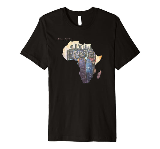 African Warriors - Map outline -custom tee shirts