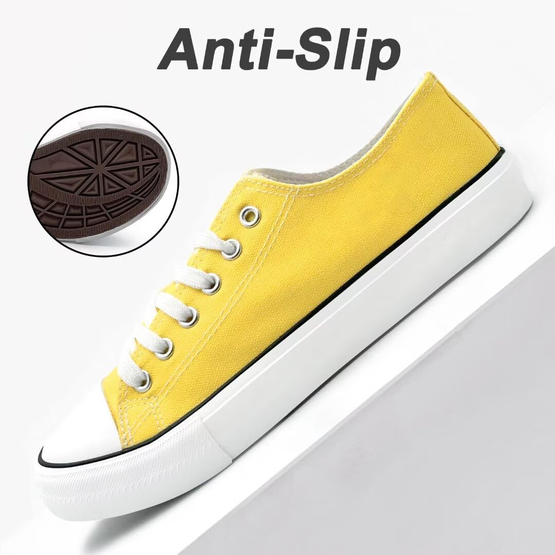 Unisex Low Top Lace Up Casual Canvas Shoes for and Men, Comfortable Lightweight Classic Fashion Sneakers Popular 2024, Zapatillas Casual De Lona De Moda para Hombre Y Mujer Yellow promo new arrivals daily