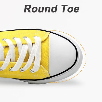 Unisex Low Top Lace Up Casual Canvas Shoes for and Men, Comfortable Lightweight Classic Fashion Sneakers Popular 2024, Zapatillas Casual De Lona De Moda para Hombre Y Mujer Yellow promo new arrivals daily