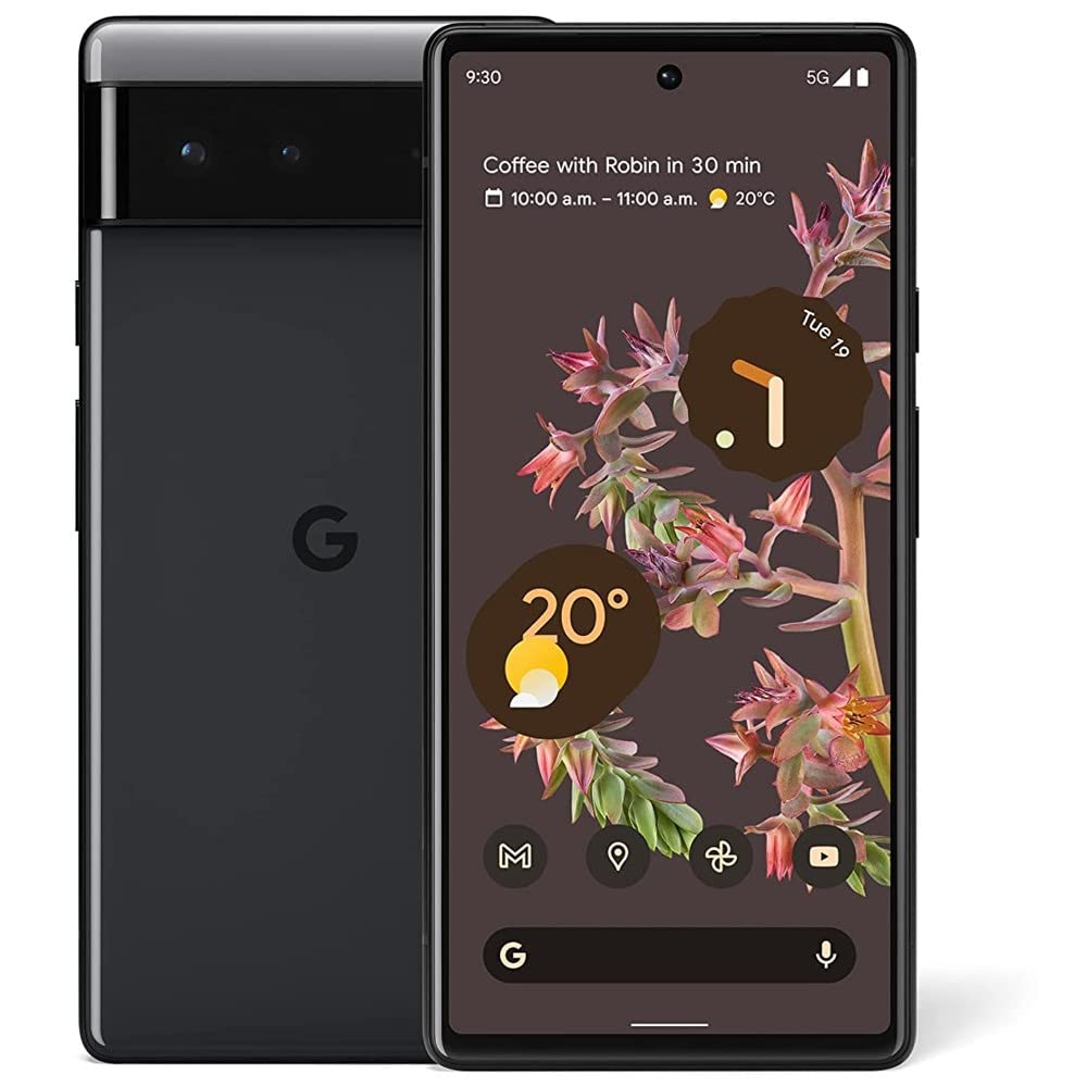 Google Pixel 6 – 5G Android Phone - Unlocked Smartphone with Wide and Ultrawide Lens - 128GB - Stormy Black