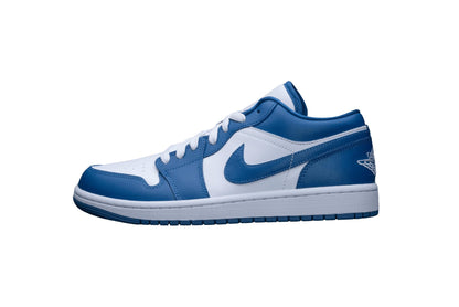 Nike Women's Air Jordan 1 Low UNC Basketball Shoe, White/Dk Marina Blue-white, 5.5