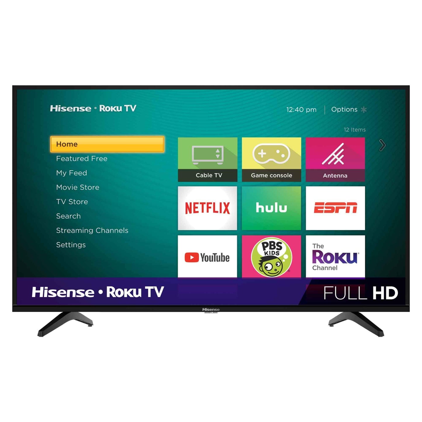 Hisense 40H4F 40-Inch LED Roku Smart TV with Alexa Compatibility (2020) (Renewed)