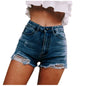 Jean Shorts for Women, Blue Summer Ripped Hot Pants High Waisted Denim Shorts Teen Girls Short Jeans, Small, Dark Blue