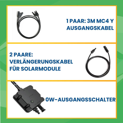 CamperGold® 880W Balkonkraftwerk - Solaranlage mit 2x440W Bifaziale Solarmodule, Hoymiles HMS-800W-2T Upgradefähiger WIFI Wechselrichter, Anker SOLIX E1600 Solarspeicher - Photovoltaik Komplettanlage