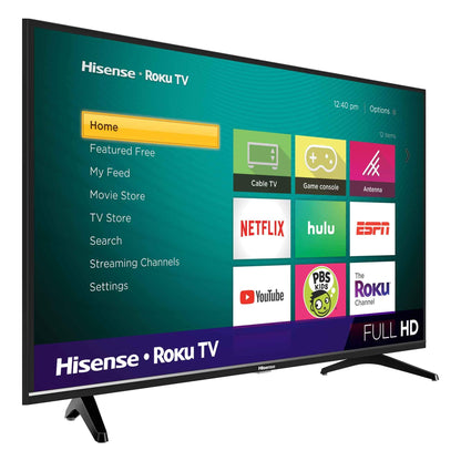 Hisense 40H4F 40-Inch LED Roku Smart TV with Alexa Compatibility (2020) (Renewed)