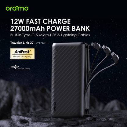 Oraimo Traveler Link 27 27000mAh 12W Power Bank Christmas