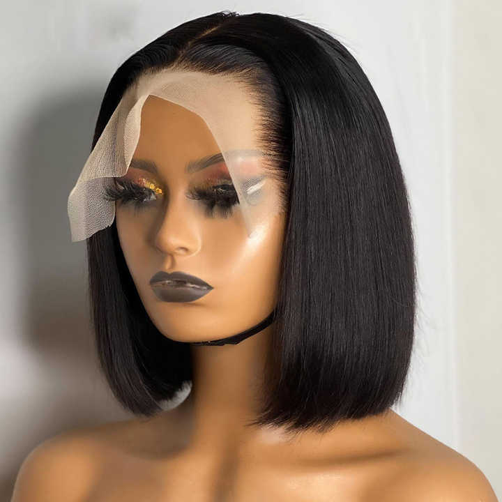 Wholesale Peruvian Short Bob Glueless Wigs Human Hair Lace Front Wigs For Black Women Straight Hd Lace Frontal Wigs Human Hair