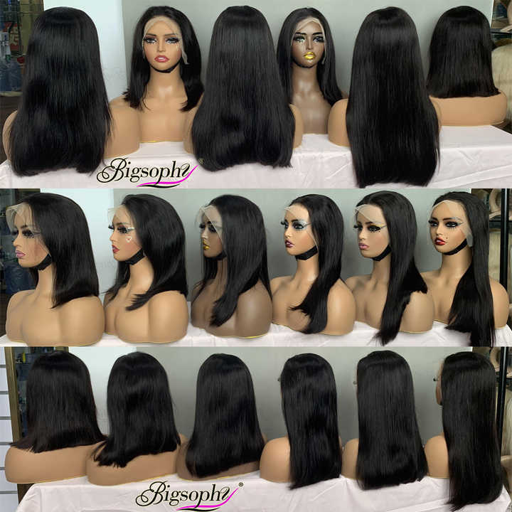 Wholesale Peruvian Short Bob Glueless Wigs Human Hair Lace Front Wigs For Black Women Straight Hd Lace Frontal Wigs Human Hair