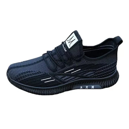 Korean Version Sports Shoes Men's Lightweight Running Shoes Casual Mesh Anti Slip Black Tennis Shoes Casual Basketball Shoes