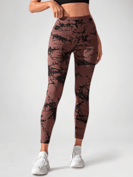 Tie Dye V-Neck Leggings (Red)